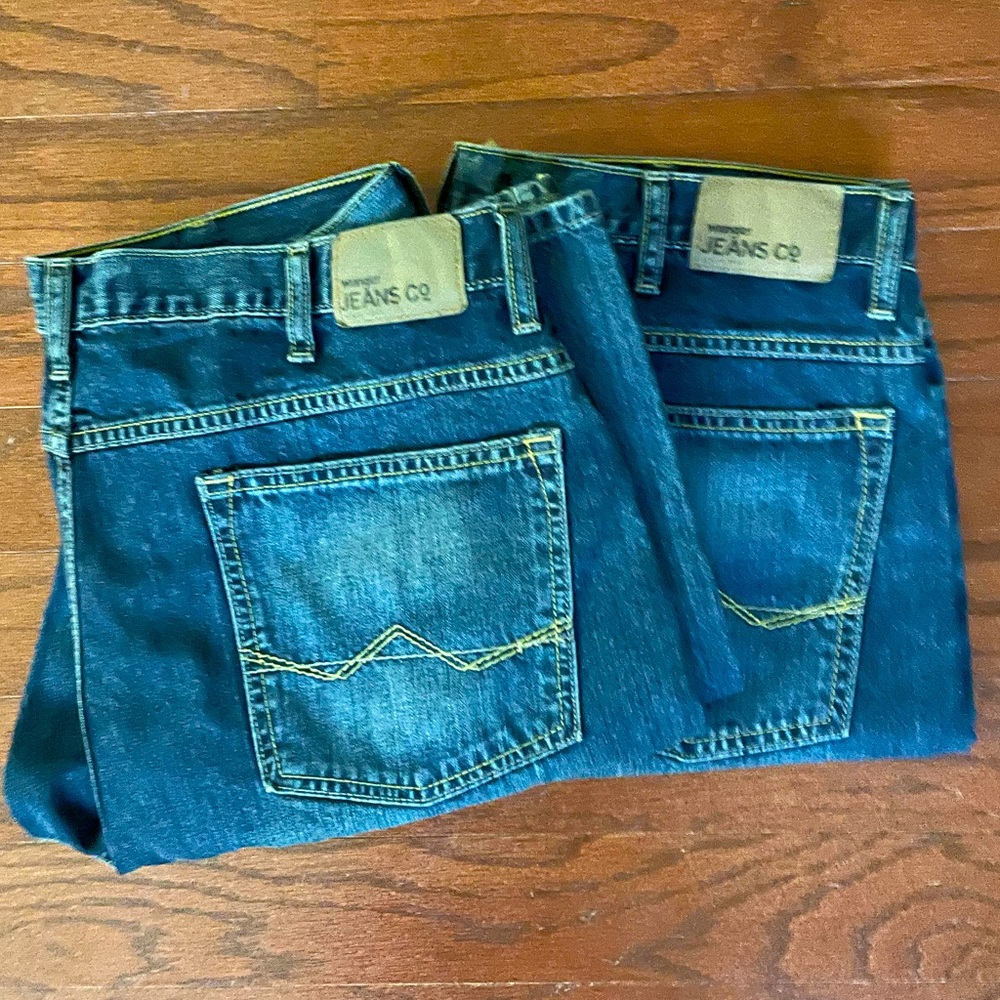 2 Pair Wrangler Loose Fit Jeans 36x30 NWOT
